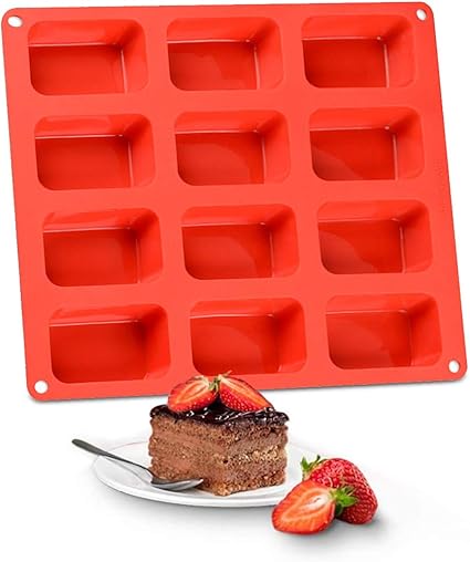 Amazon De Brownie Backform Silikon Backblech Quadratische Backformen Und Schalen Mit Nonstick Gittern Fur Brownie Kasekuchen Minikuchen Und Schokoriegel