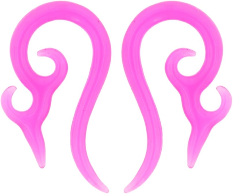 Pair of Acrylic Devil Horns 4g Pink Jewelry