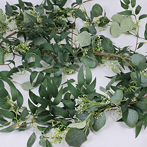 Fake Greenery Garlands Artificial Silver Dollar Eucalyptus Garland in