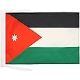 Jordan Flag 18'' x 12'' cords - Jordanian SMALL flags 30 x 45cm - Banner 18x12 in - AZ FLAG
