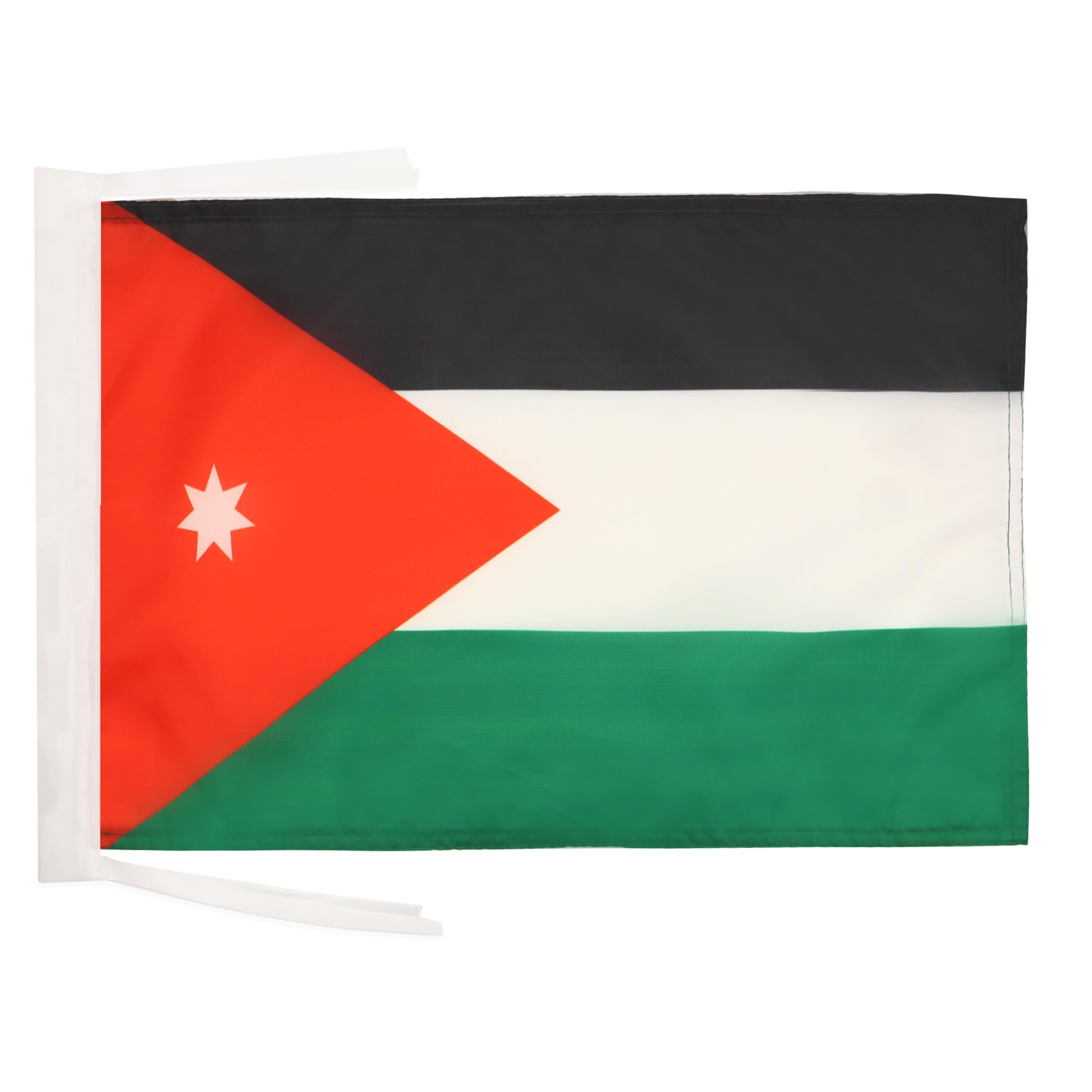 AZ FLAG - Jordan Flag - 18'' x 12'' - 100% Polyester Jordanian Small Banner with Two Cords - Fade Resistant - Vivid Colors - 18x12 in - 45x30 Cm โ image 1