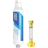AQUA CREST Hard Water Filter for Hose Car Wash, Reduces Hard Water Spots | Designed for Car Washing, Window &amp; Yard Cleaning, Softens Water, with Flexible Hose Protector
