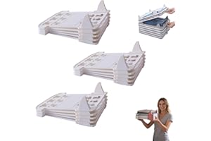 Stackable Closet Organizer Set, Interlocking T-Shirt Folding Board System, Easy Access Space-Saving Organizers for Shirts, Je