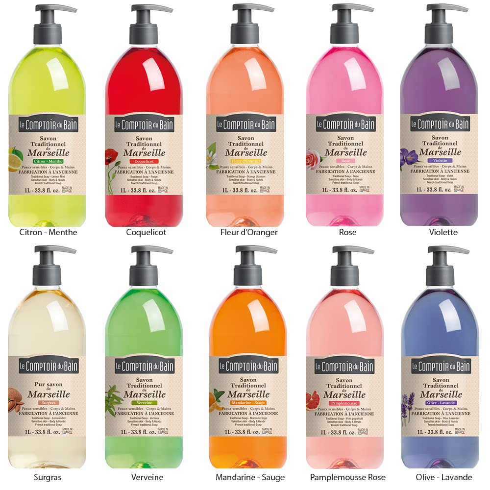 Le Comptoir du Bain Poppy Marseille Traditional Soap 1L