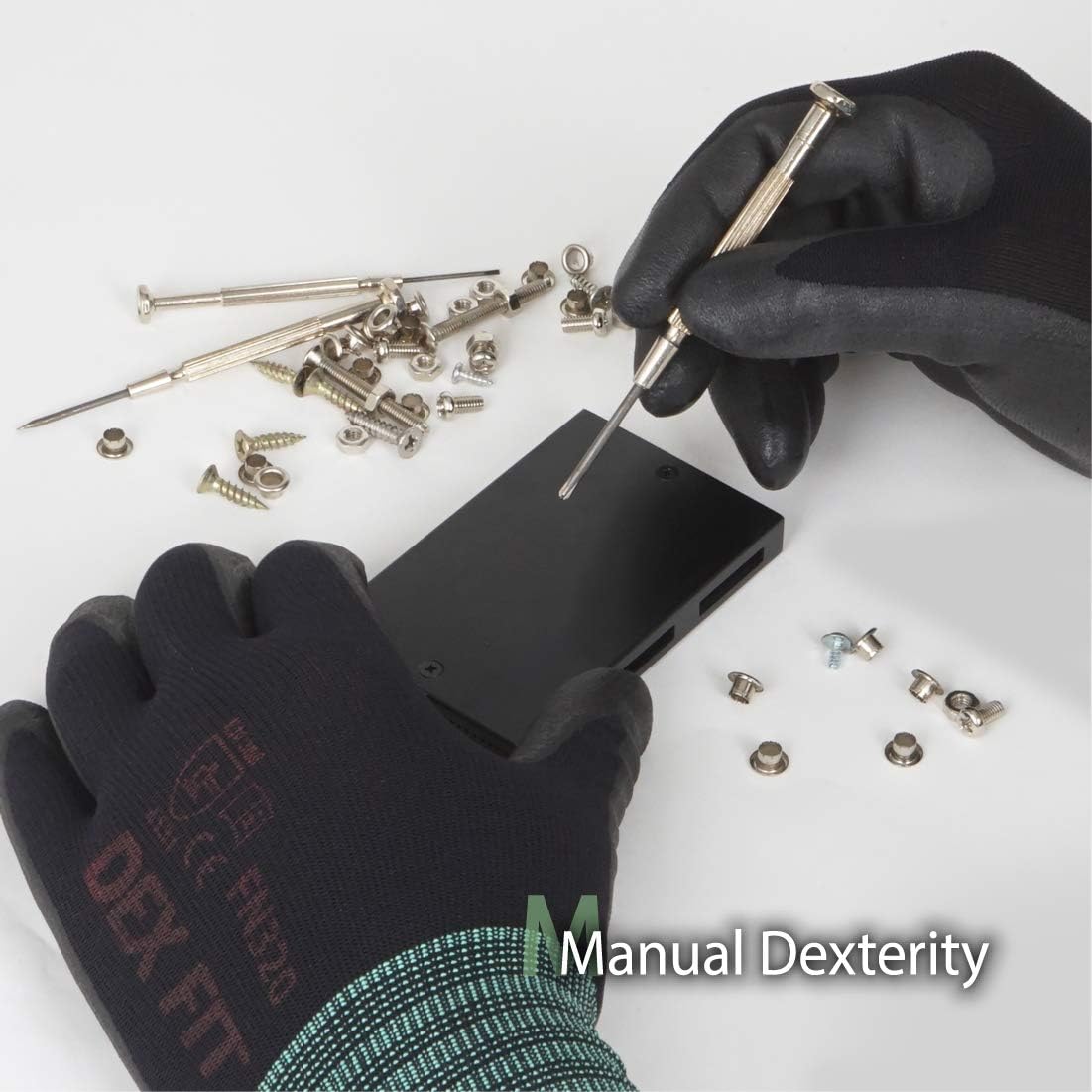 DEX FIT Gardening Gloves FN320, 3D Comfort Stretch Fit, Power Grip, Durable Foam Nitrile Coated, Thin & Lightweight Premium Nylon, Machine Washable, Black Medium 3 Pairs - - 