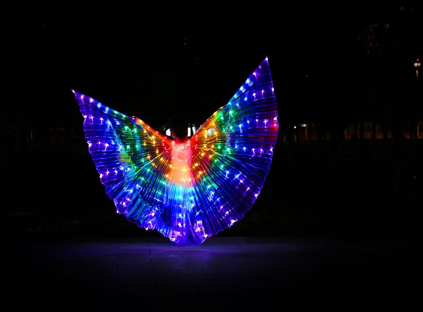 Dance Fairy Belly Dance LED Angel Isis Wings with Flexible Sticks (Colorful-Child): Clothing