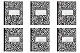 Roaring Spring Marble Cover Composition Book, Wide Rule, 8-1/2 x 7 Inches, 48 Pages (77333), 6 Packs