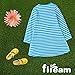 Fiream Girls Crewneck Long Sleeve Dress(160Blue,5T/5-6YRS)
