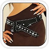COSYDAYS Black Chunky Belt Y2k Studded Belts Wide Leather Waist Belt Accessories for Women