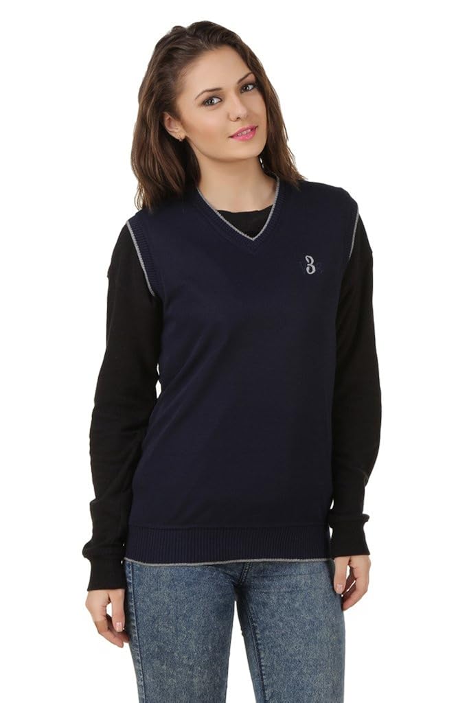 eprilla women's woollen blend blue sweater