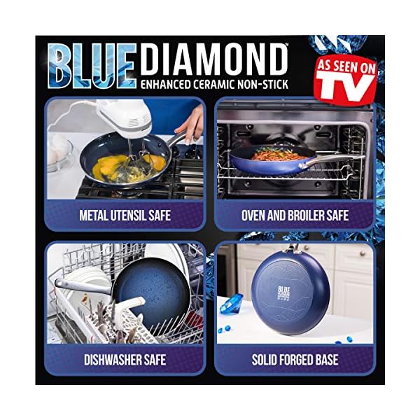 Blue-Diamond-Cookware-Set-Non-Stick-Aluminium-Cookware-Induction-Oven-Safe-Cookware-5-pcs-Blue Blue Diamond Cookware Diamond Infused Ceramic Nonstick 7 Piece Cookware Pots and Pans Set, PFAS-Free, Induction…