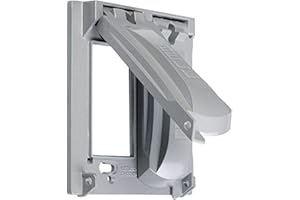 Hubbell-Bell MX2050S Two Gang Two Device Flat Metal Weatherproof Receptacle Cover, Grey
