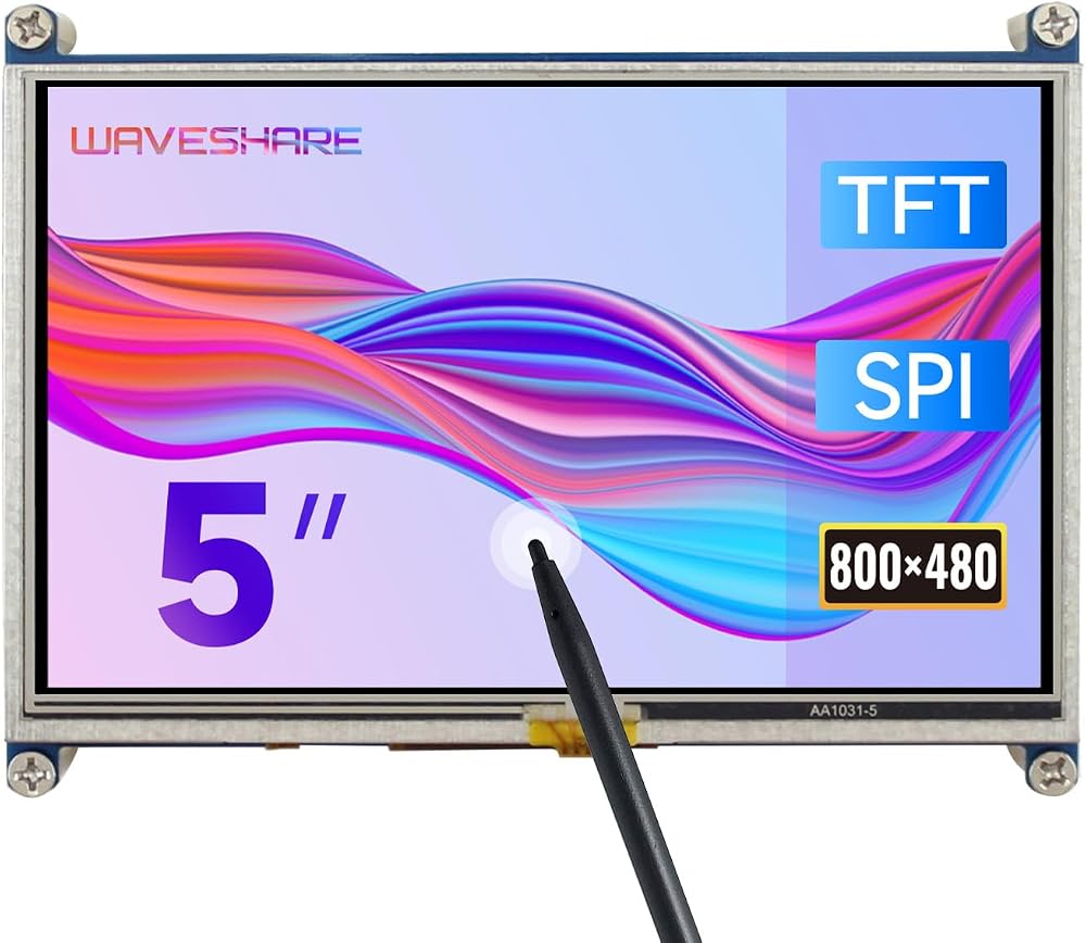 Waveshare 5 Inch Resistive Touch Screen LCD 800x480 HDMI for Raspberry Pi