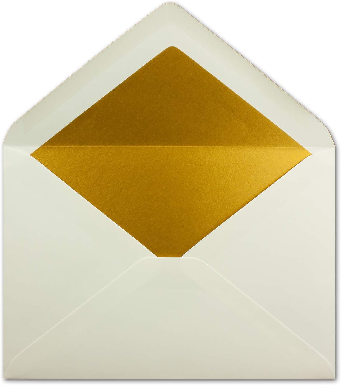 NEUSER PAPER 10x DIN C5 envelopes 15.7 x 22.5 cm in natural white with gold silk lining, wet glue, blank letter envelopes - Image 4