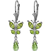 Galaxy Gold GG 14k Solid Gold Butterfly Earrings with Natural Peridots