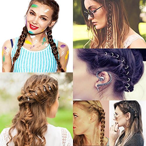 Leisure 35Pcs Hair Braid Rings Unique Hair Charms Pendant Rings Personalized Hair Clip Hair Accessories- Fashion Class