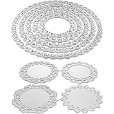 2 Set Flower Dies for Card Making, FineGood 9 PCS Metal Cutting Dies Circle Lace Die Cuts DIY Craft Die Cutters for Card Making Scrapbooking Album
