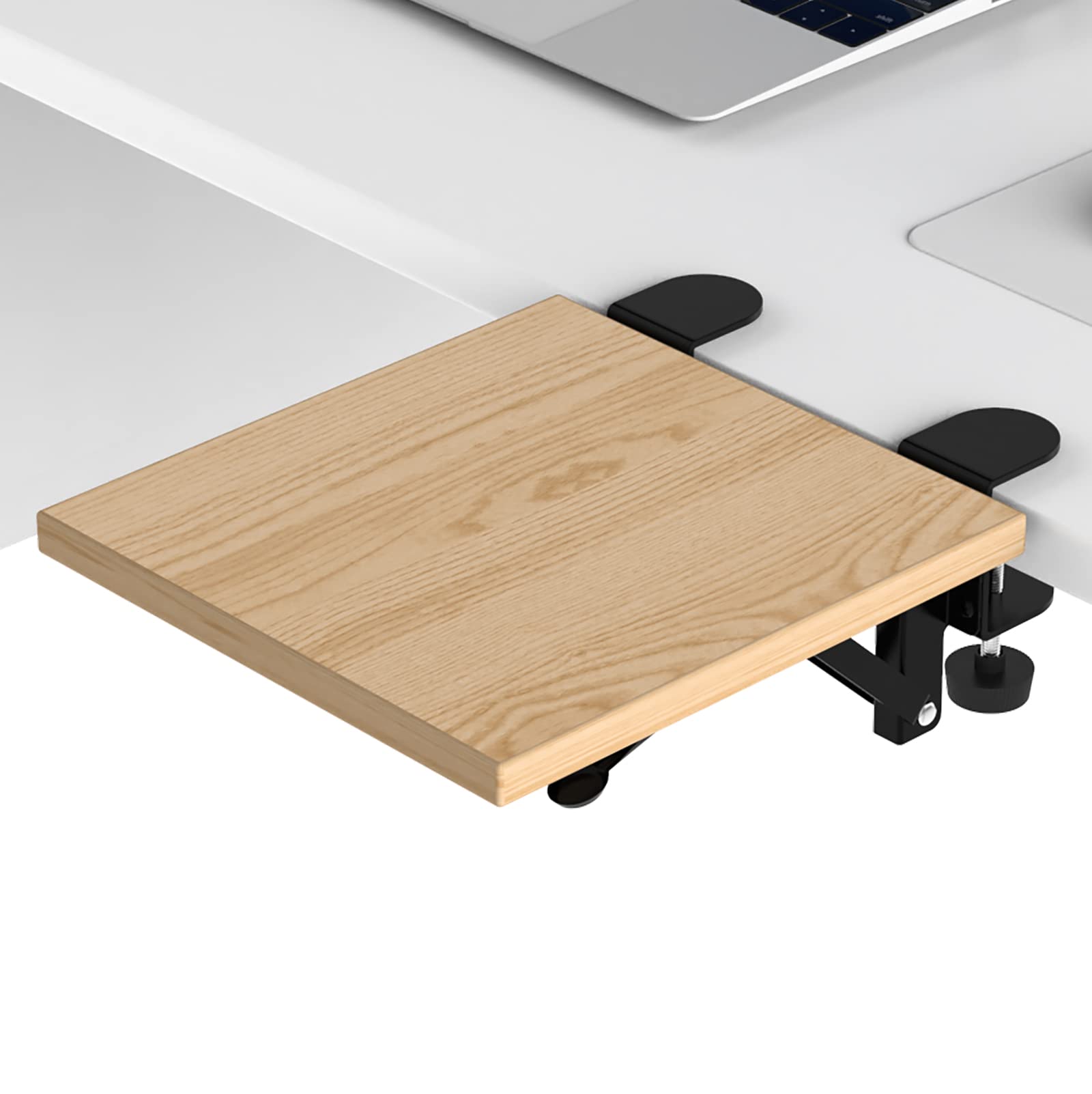 Photo 1 of WITPOCE OUGIC Ergonomic Desk Extension Tray, 9.5 x 9.1 Inch Desk Extension Tray, Punch-Free Clamp Foldable Keyboard Drawer Tray Wrist Rest Computer Elbow Support