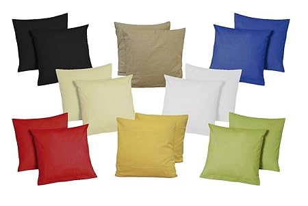 Reinforced Pillow Cases Cushion Cover 40 X 40 Cm Set Of 2 Cotton