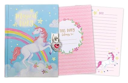 Jewelkeeper Diario Segreto Dellunicorno Per Ragazze Con Lucchetto A Forma Di Cuore E Chiave Diario Privato