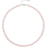 BABEYOND Round Imitation Pearl Necklace Wedding Pearl Necklace for Brides