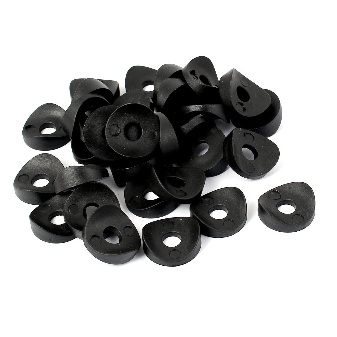 Sourcingmap 25mm Diameter Metric Disc Plastic Spring Deck Washers Black 30 Pcs