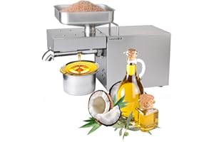 YUEWO Kitchen Oil Press Machine Electric Automatic Oil Press Extractor Organic Oil Expeller for Avocado Coconut Flax Peanut Castor Perilla Seed Canola Sesame Commercial Grade1500W