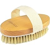 Dry Brushing Body Brush, POPCHOSE Natural Bristle Dry Skin Exfoliating Brush Body Scrub for Flawless Skin, Cellulite Treatmen