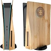 Hzxkqmil Faceplates Cover Plates for PS5 Console, Face Plate Shell with Cooling Vents Replacement Side Plates Hard Shockproof Anti-Scratch for PS5 Disc Edition (Woodgrain)