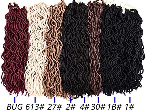 LMHair Soft Wavy Faux Locs Crochet Braids Curly Crochet Dreadlock Braiding 1 Pack 14 Inches Burgundy Hair Extensions Havana Mambo Faux Locs Crochet Twist Hair (14", Burgundy)
