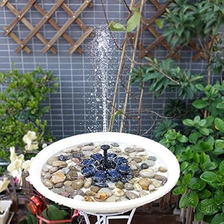 World2Home Garden Decor Solar Energy Fountain Pump Abs Plastic Floating Water Flower Automation 8V 1.6W Panel Kit
