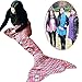 xjamus Mermaid Tail Blanket for Kids or Adults, Soft and Cozy Precision Knitting Sleeping Bag for Camping, Living Room and 4 Seasons, Red