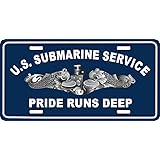 U.S. Submarine Service/Pride Runs Deep with Silver Dolphins Auto Tag