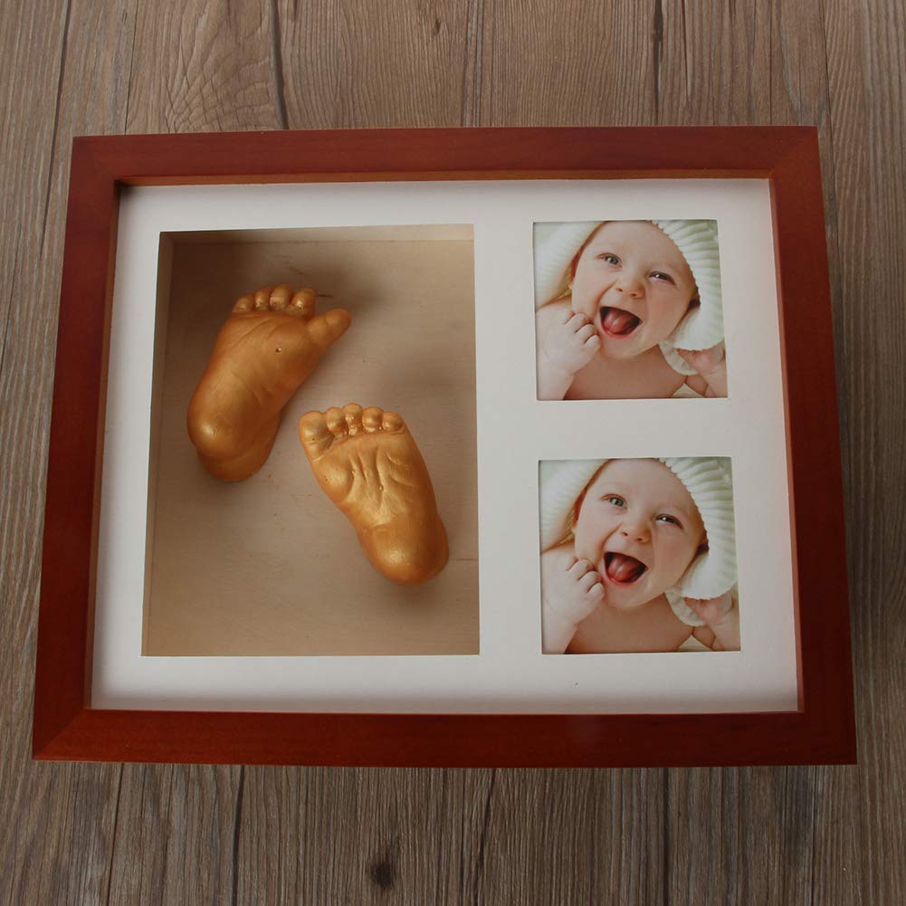 Nouveau Ne Bebe Babyprints Handprint Casting Empreinte Kit Photo Cafe Kits De Cadre Cadre 3d Photo En Bois Pour Bebe Fille Douche Cadeau Souvenir Inclure Materiel Bebe Puericulture Cadres Photos