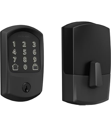 Schlage F60 GRW 622 DEL LH Greenwich Front Entry Handleset With Left-Handed Delfayo Lever & Deadbolt, Matte Black