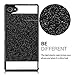 kwmobile Case Compatible with Sony Xperia Z5 Compact - Shockproof Bling Glitter Sparkle Hard Back Cover - Glitter Rectangle Black/White