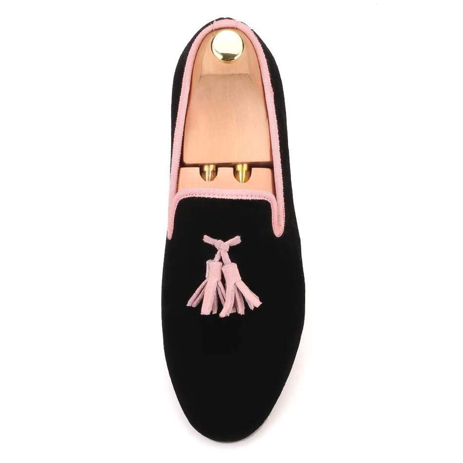 Black Velvet with Pink Tassel Mens Prom 