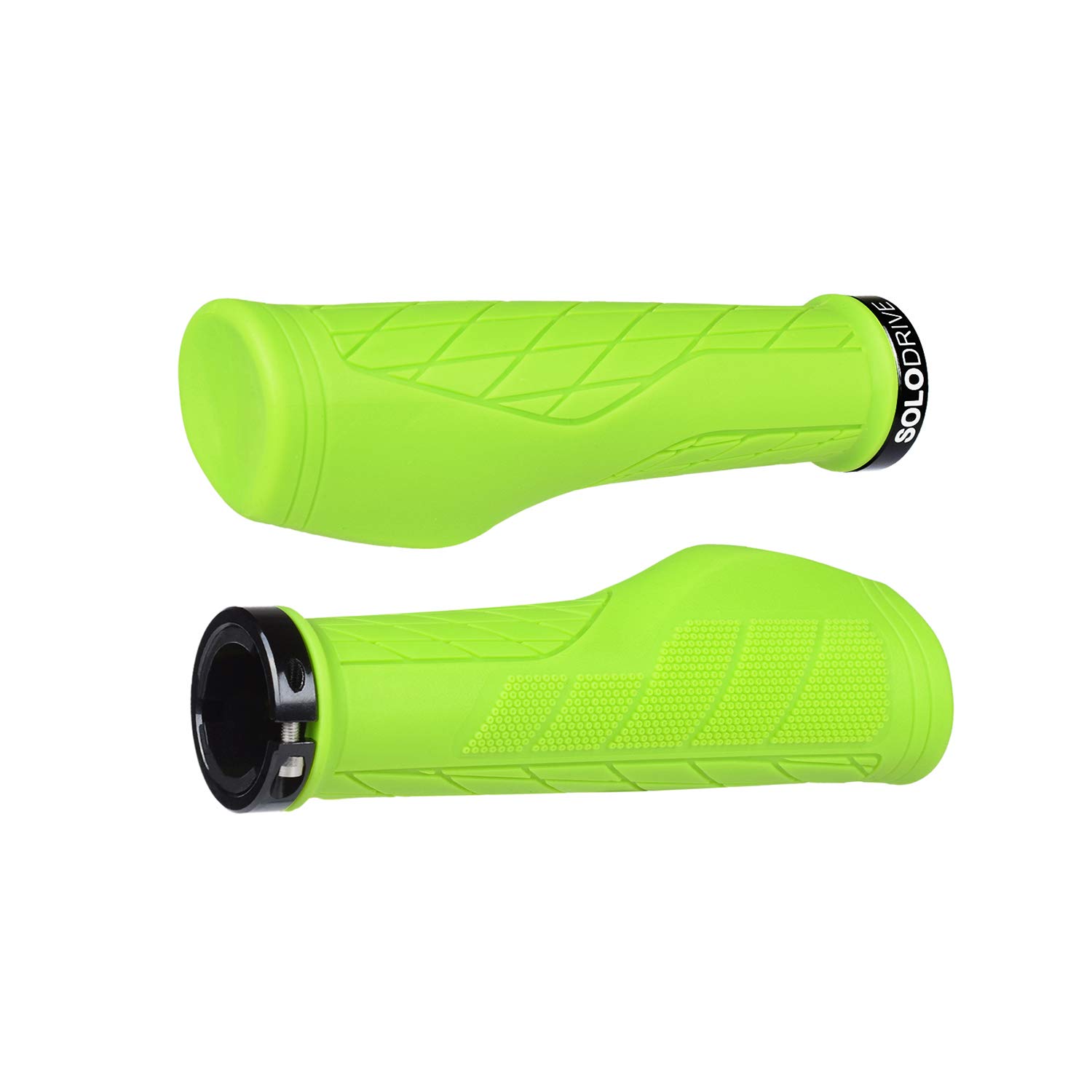 SOLODRIVE Ergonomic Design Mountain Bike Grips, Comfortable Bicycle Handlebar Grips, Single Lock-on and Non-Slip MTB Handle, Fit MTB, E-Bike, Hybrid, Scooter (Green) — image 1