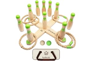 SunNordic Ring Toss Outdoor Game Set, Fun Outdoor Yard Game with Toss Rings & Carrying Bag for All Weather, Ring Toss Yard Game for Kids, Adults & Family