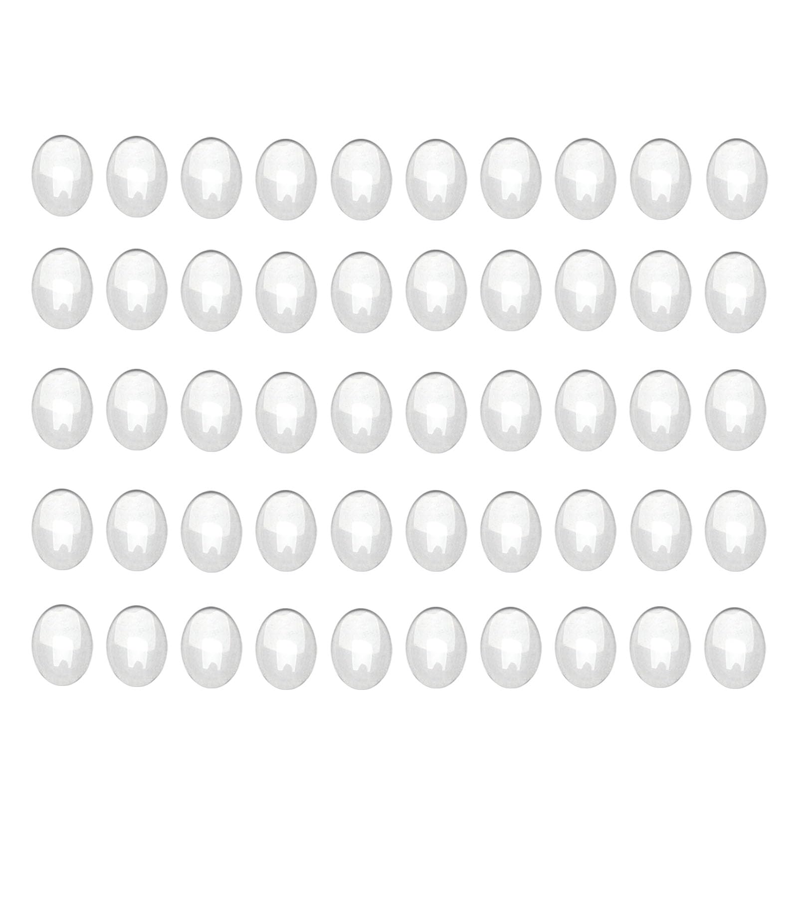 Dophee 50PCS Transparent Oval Glass Cabochon, 18x13mm Clear Glass Dome Cabochons for Jewelry Making Photo Pendant Necklaces Craft Crystal Embellishments โ image 1