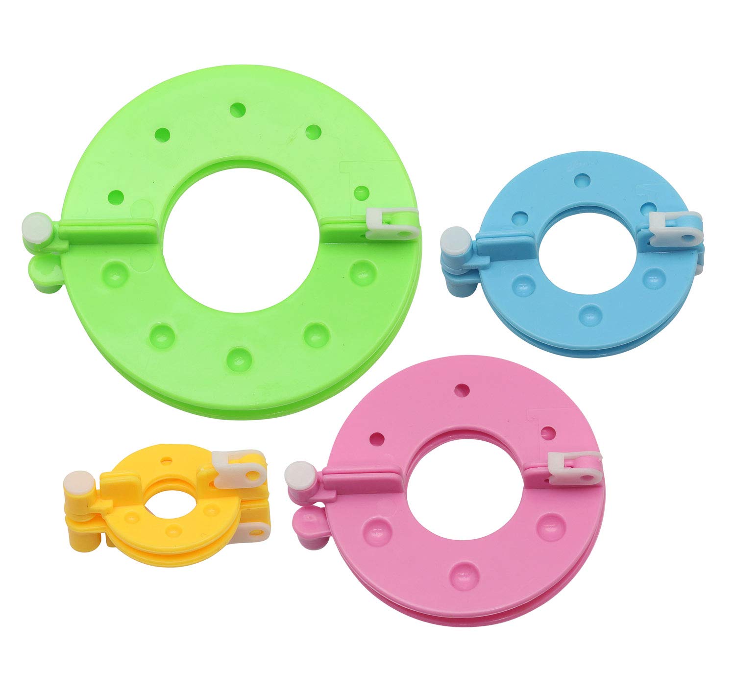 Glorex 5 2001 44 Plastic Pompom Maker Set of 4 Different Sizes for Making Pompoms
