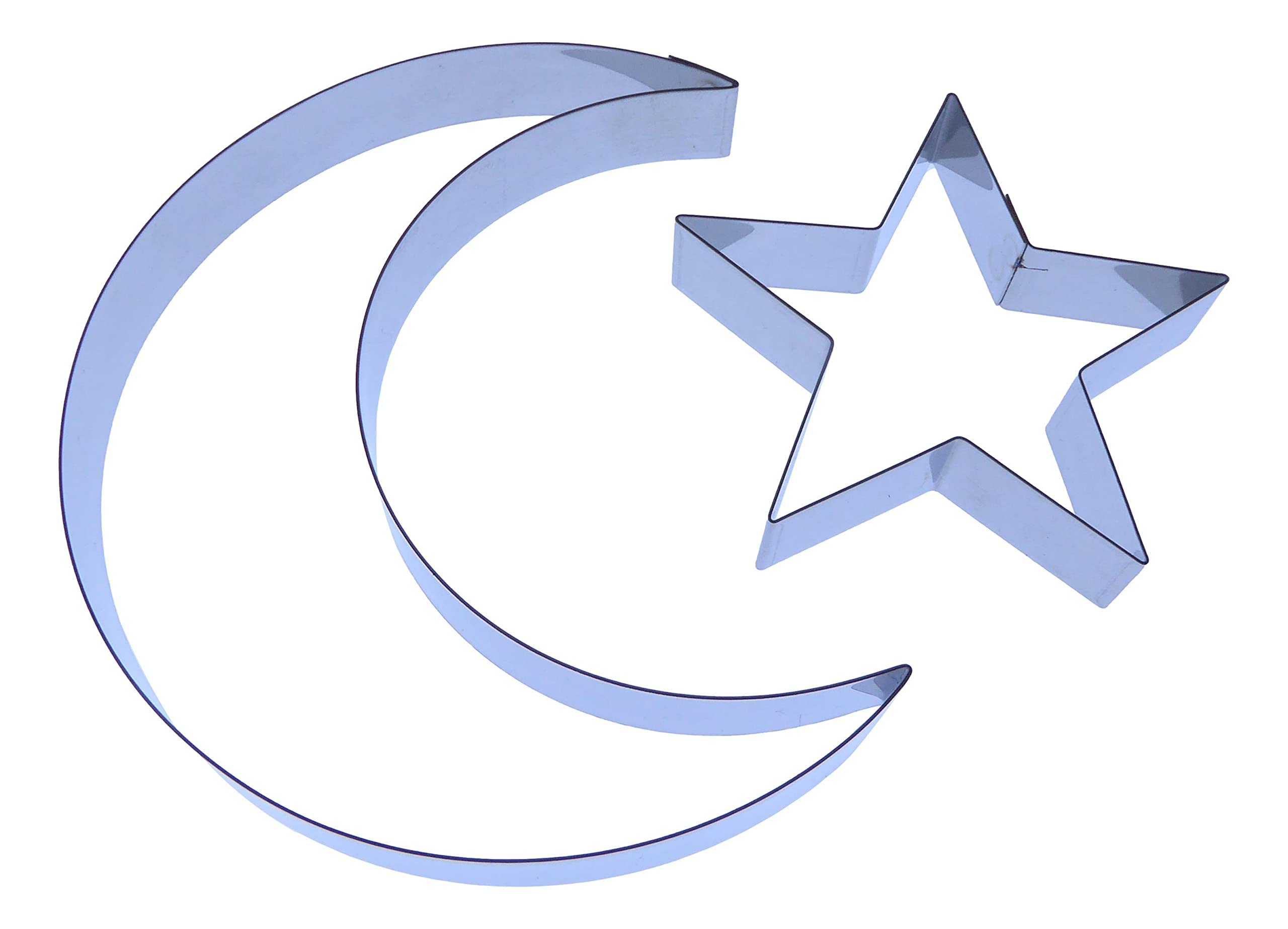 Valley Cutter Company Crescent Moon and Star Cookie Cutter - Stainless Steel - Rust Resistant - Sharp Cutting Edge - Dishwasher Safe - Polished Finish - 1 Piece