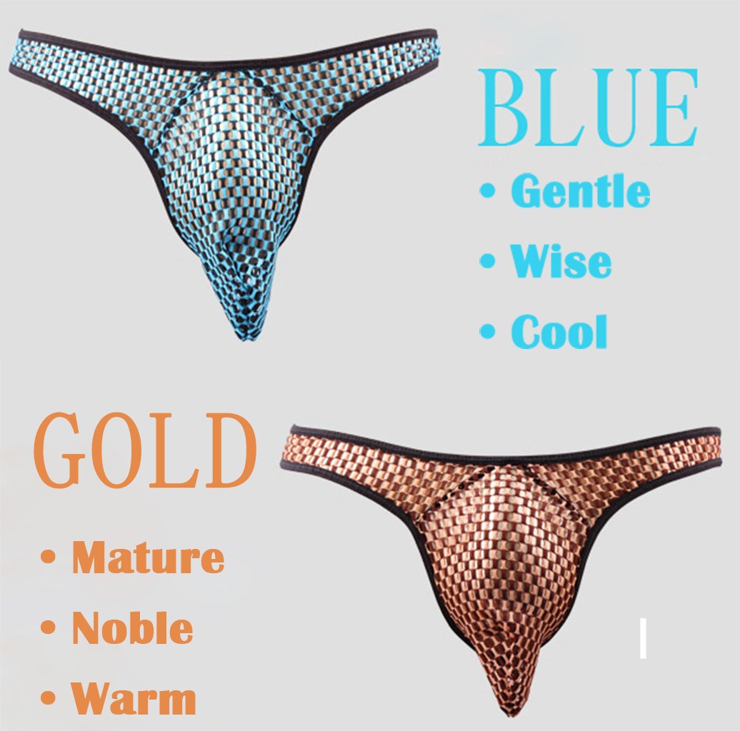 KHUFUZI Men\'s Sexy Hollow Out Under Panties Breathable Thong See Though Underwear