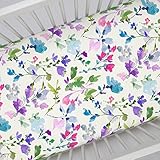 Carousel Designs Bright Wildflower Crib Sheet - Organic 100% Cotton Fitted Crib Sheet - Made in the USA