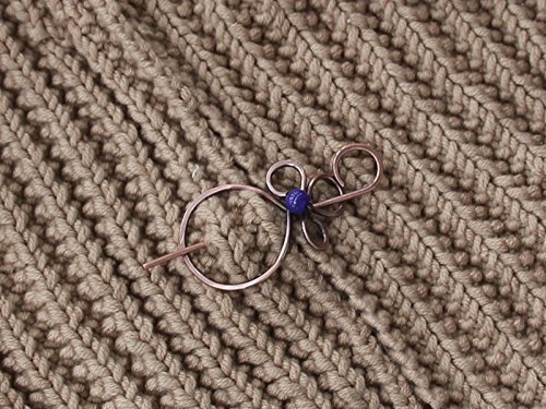 Simple Celtic Hair Clip with Blue Bead,Hair Pin Small Hair Slide Fork Stick,Copper Jewelry,Women Accessories - Thumbnail 5