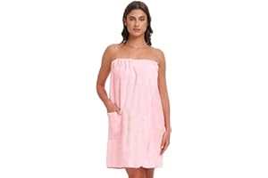 Vislivin Wrap Bathrobe for Women Shower Wrap Towel Bath Body Wrap Towel with Adjustable Snap Closure