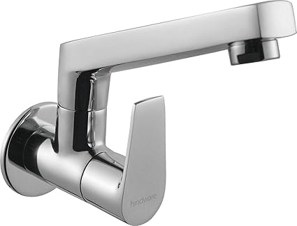 Hindware F360023CP Sink Cock with Swivel Casted Spout (Wall Mounted) (Element) with Chrome Finish
