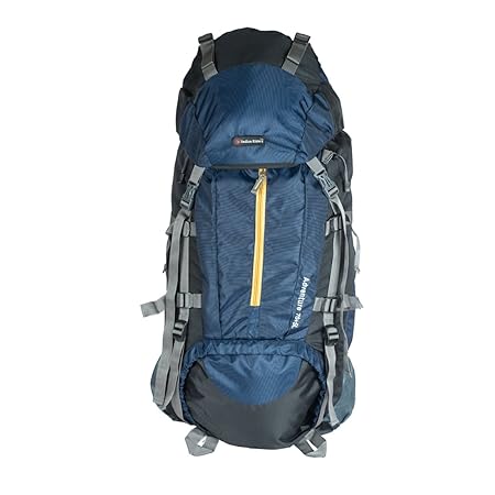 Indian Riders 75L Front Open Hiking Trekking Camping Rucksack Bags (IRRB-009) - Navy Blue & Black