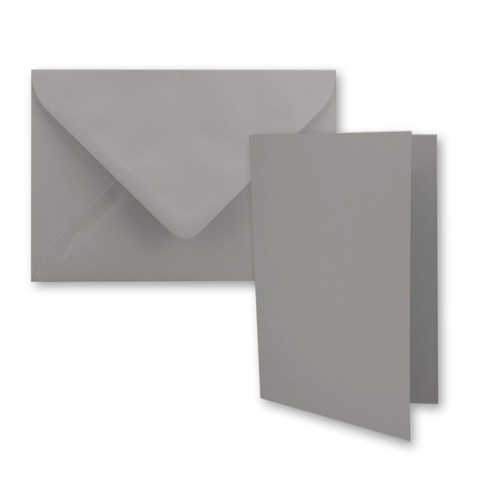 50x DIN B6 folding card set with envelopes in graphite (grey) - 120 x 170 mm - ideal for invitation cards, wedding, baptism, communion, confirmation - Brand: FarbenFroh