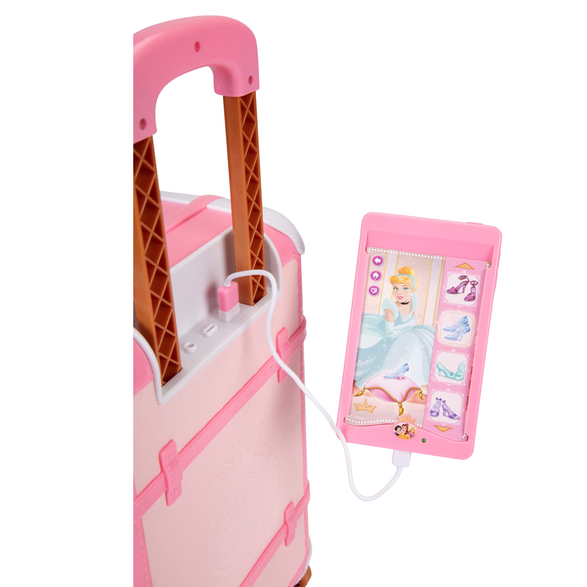 Disney Princess Travel Suitcase Play Set for Girls with Luggage Tag Style Collection, 14 Pretend Play Accessories Pieces Including Travel Passport! for Ages 3+